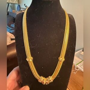 JBK Jacqueline Kennedy Gold Tone Multi-Stone Necklace